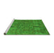 Sideview of Machine Washable Abstract Green Modern Area Rugs, wshabs2341grn