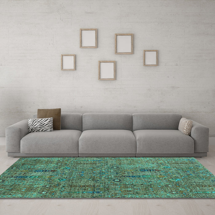 Machine Washable Abstract Light Blue Modern Rug in a Living Room, wshabs2341lblu