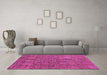 Machine Washable Abstract Pink Modern Rug in a Living Room, wshabs2341pnk