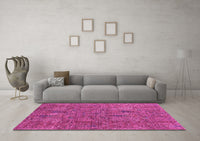 Machine Washable Abstract Pink Modern Rug, wshabs2341pnk