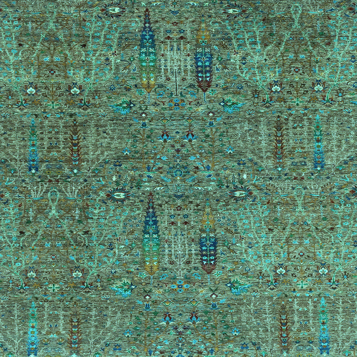 Square Machine Washable Abstract Light Blue Modern Rug, wshabs2341lblu