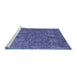 Sideview of Machine Washable Abstract Blue Modern Rug, wshabs2341blu