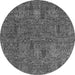 Round Abstract Gray Modern Rug, abs2341gry