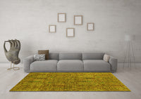 Machine Washable Abstract Yellow Modern Rug, wshabs2341yw