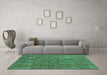 Machine Washable Abstract Turquoise Modern Area Rugs in a Living Room,, wshabs2341turq