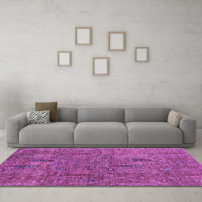 Machine Washable Abstract Purple Modern Area Rugs in a Living Room, wshabs2341pur