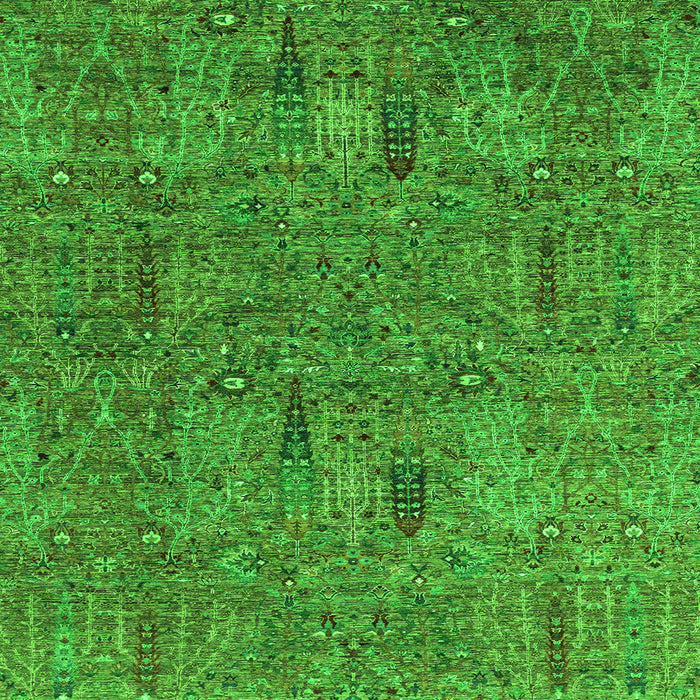 Square Abstract Green Modern Rug, abs2341grn