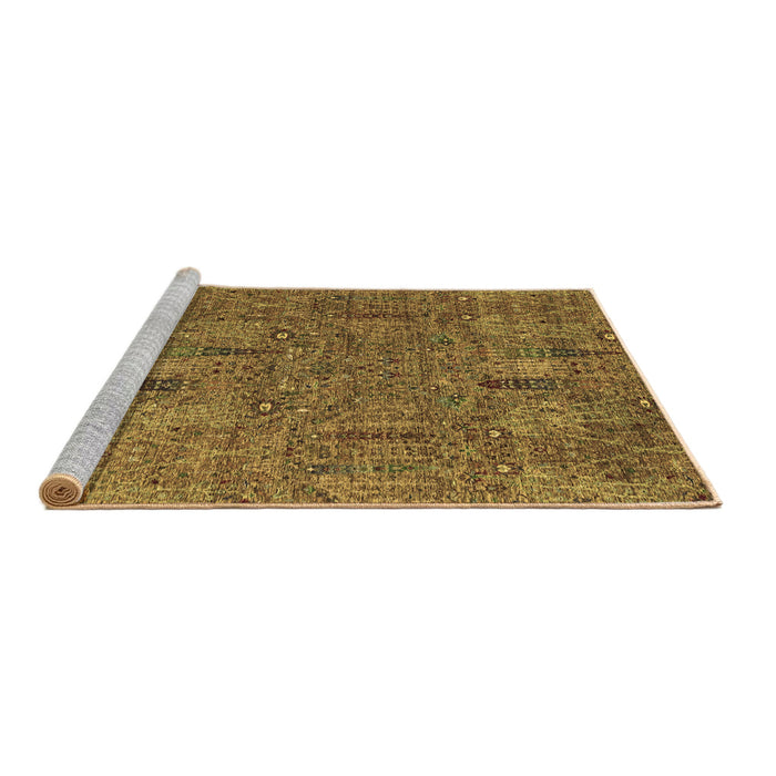 Sideview of Machine Washable Abstract Brown Modern Rug, wshabs2341brn