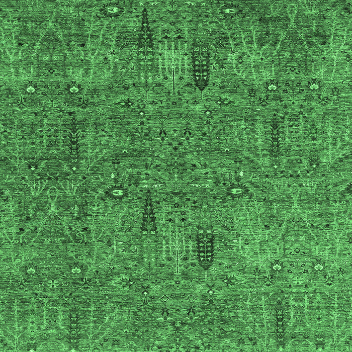 Square Abstract Emerald Green Modern Rug, abs2341emgrn