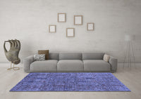 Machine Washable Abstract Blue Modern Rug, wshabs2341blu