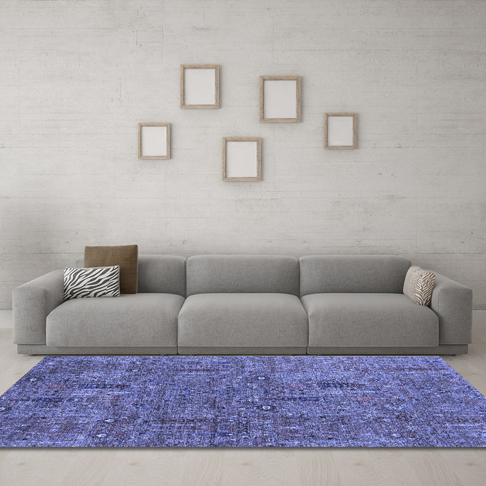 Machine Washable Abstract Blue Modern Rug in a Living Room, wshabs2341blu