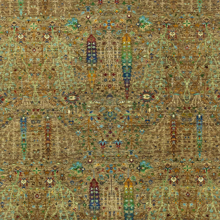 Machine Washable Abstract Caramel Brown Rug, wshabs2341