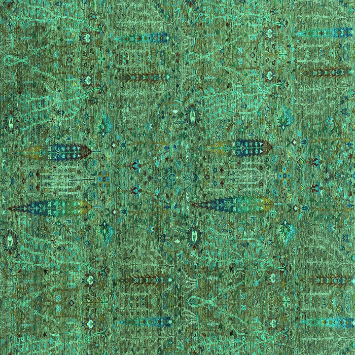 Square Machine Washable Abstract Turquoise Modern Area Rugs, wshabs2341turq