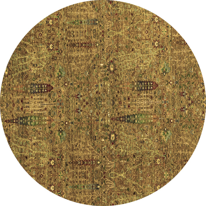 Round Abstract Brown Modern Rug, abs2341brn