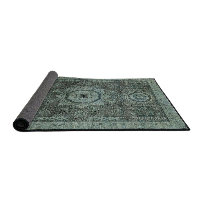 Sideview of Abstract Gunmetal Gray Modern Rug, abs2342