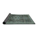 Sideview of Abstract Gunmetal Gray Modern Rug, abs2342