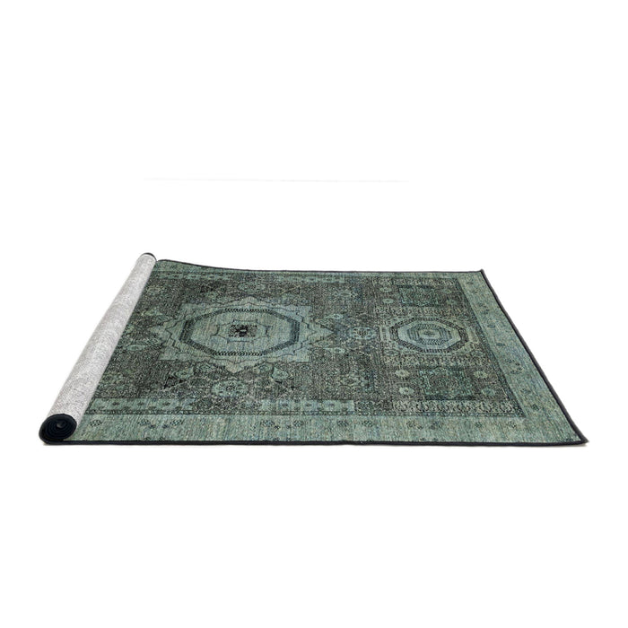 Sideview of Machine Washable Abstract Gunmetal Gray Rug, wshabs2342