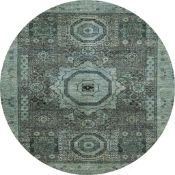 Round Machine Washable Abstract Gunmetal Gray Rug, wshabs2342
