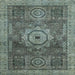 Square Abstract Gunmetal Gray Modern Rug, abs2342