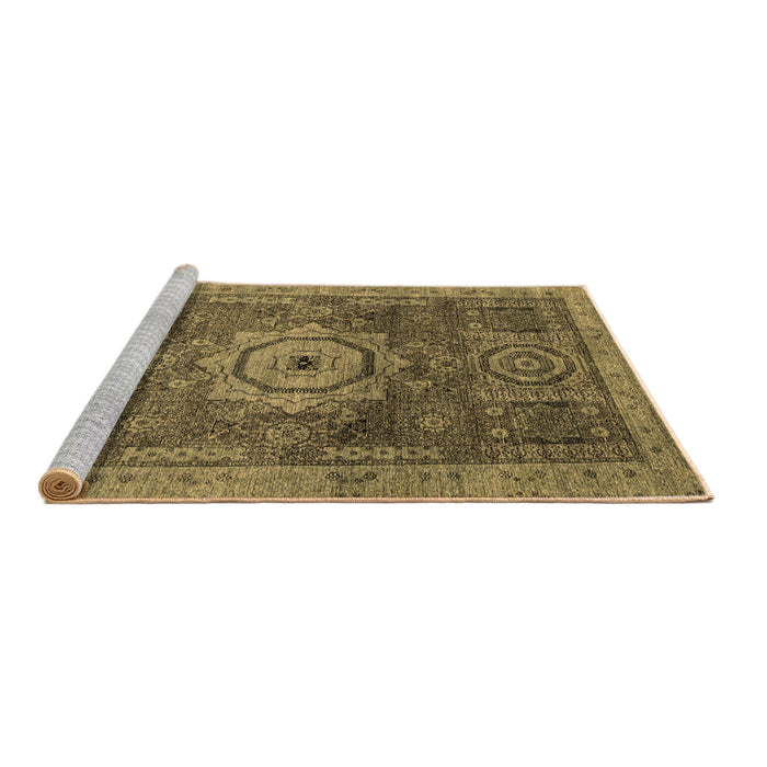 Sideview of Machine Washable Abstract Brown Modern Rug, wshabs2342brn