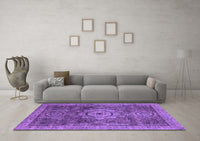 Machine Washable Abstract Purple Modern Rug, wshabs2342pur