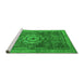 Sideview of Machine Washable Abstract Green Modern Area Rugs, wshabs2342grn