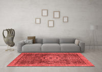 Machine Washable Abstract Red Modern Rug, wshabs2342red