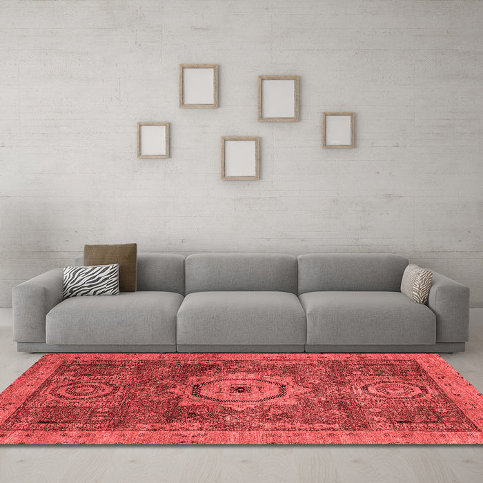 Modern Red Washable Rugs