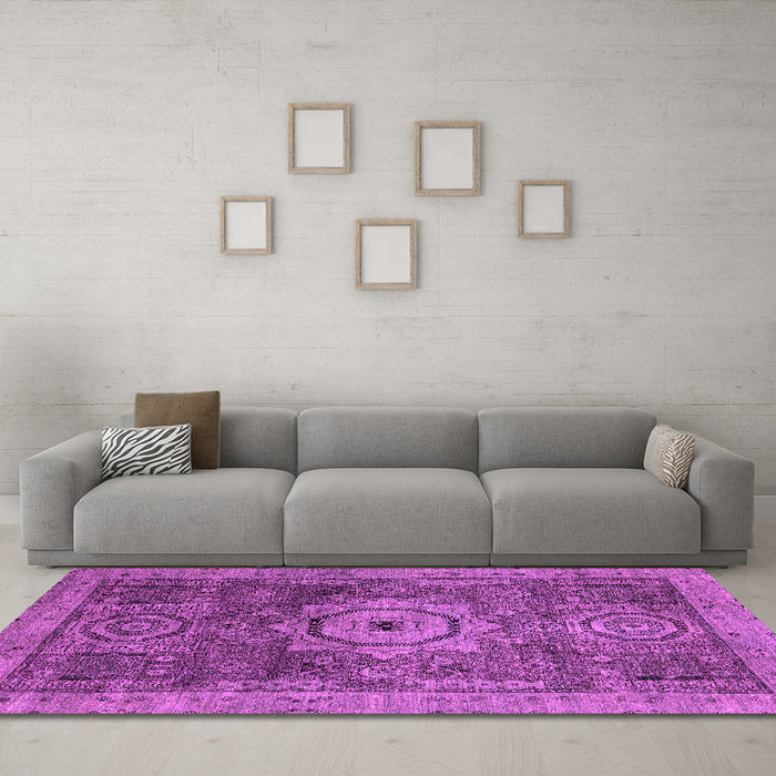 Machine Washable Abstract Pink Modern Rug in a Living Room, wshabs2342pnk