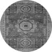 Round Abstract Gray Modern Rug, abs2342gry