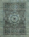 Machine Washable Abstract Gunmetal Gray Rug, wshabs2342