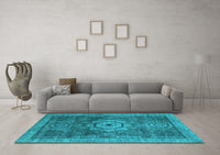 Machine Washable Abstract Light Blue Modern Rug, wshabs2342lblu