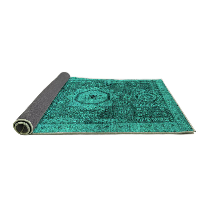 Sideview of Abstract Turquoise Modern Rug, abs2342turq