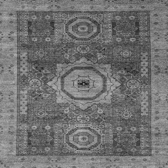 Square Machine Washable Abstract Gray Modern Rug, wshabs2342gry