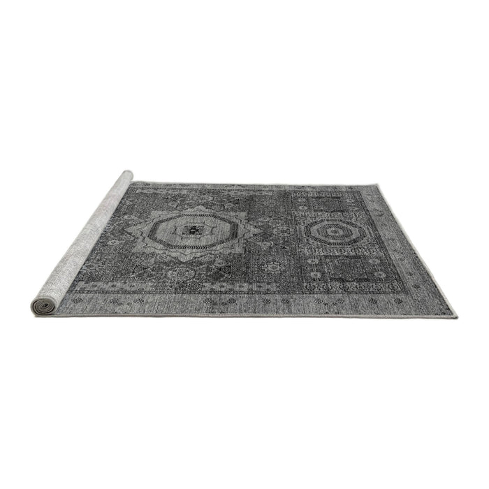 Sideview of Machine Washable Abstract Gray Modern Rug, wshabs2342gry