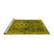 Sideview of Machine Washable Abstract Yellow Modern Rug, wshabs2342yw