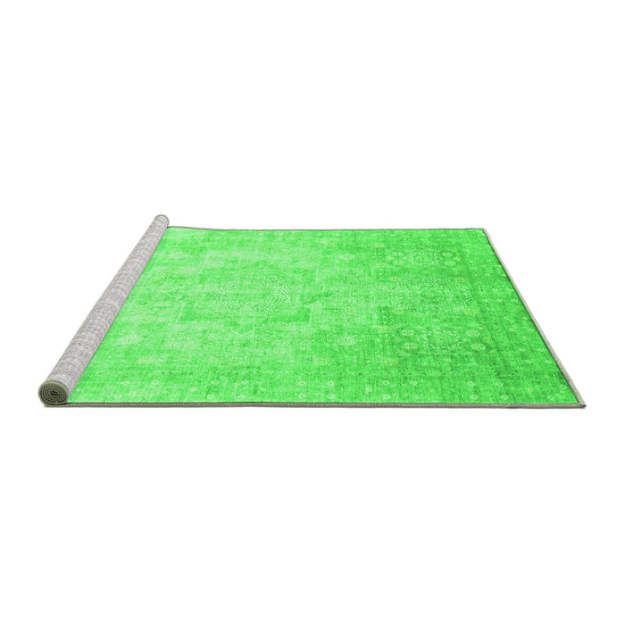Sideview of Machine Washable Abstract Green Modern Area Rugs, wshabs2343grn