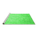 Sideview of Machine Washable Abstract Green Modern Area Rugs, wshabs2343grn