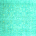 Square Abstract Turquoise Modern Rug, abs2343turq