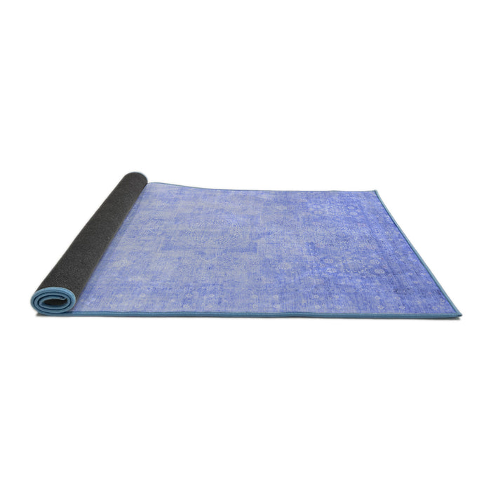 Sideview of Abstract Blue Modern Rug, abs2343blu