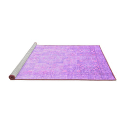 Sideview of Machine Washable Abstract Purple Modern Area Rugs, wshabs2343pur