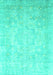 Machine Washable Abstract Turquoise Modern Area Rugs, wshabs2343turq