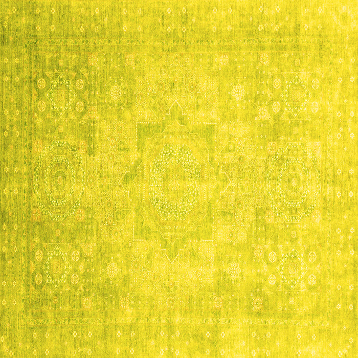 Square Abstract Yellow Modern Rug, abs2343yw