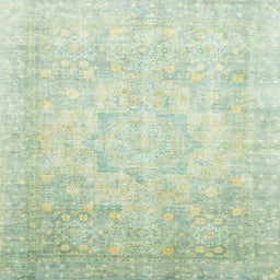 Square Abstract Green Modern Rug, abs2343