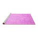 Sideview of Machine Washable Abstract Pink Modern Rug, wshabs2343pnk