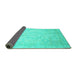 Sideview of Abstract Turquoise Modern Rug, abs2343turq