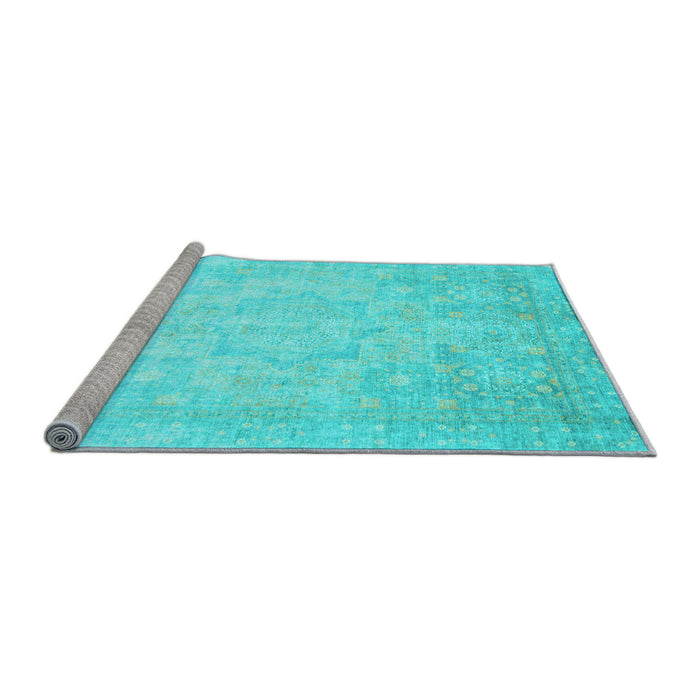 Sideview of Machine Washable Abstract Light Blue Modern Rug, wshabs2343lblu