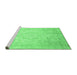 Sideview of Machine Washable Abstract Emerald Green Modern Area Rugs, wshabs2343emgrn