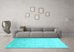 Machine Washable Abstract Light Blue Modern Rug in a Living Room, wshabs2343lblu