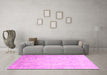 Machine Washable Abstract Pink Modern Rug in a Living Room, wshabs2343pnk